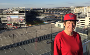 Photo of Sarah with Nationals Park in background